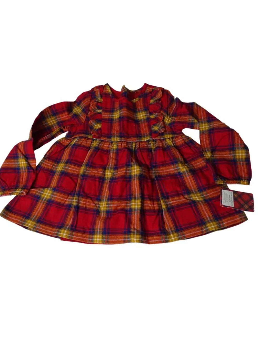 Tahari 2 Piece Red Plaid Flannel Dress with Blue Leggings Set Girls Size 4T NEW